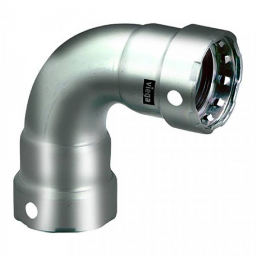 Viega Megapress 1-1/2Inch 90Deg Stainless Steel 304 Elbow - Double Press Connection