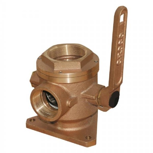 Groco 3 In Safety Seacock W/2-1/2 In Side Port