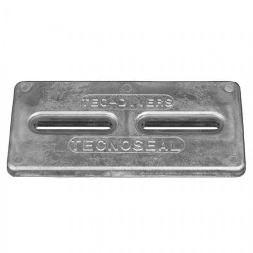 Tecnoseal Rectangular Zinc Plate Anode with Inserts - 12 in x 6 in x 1 in