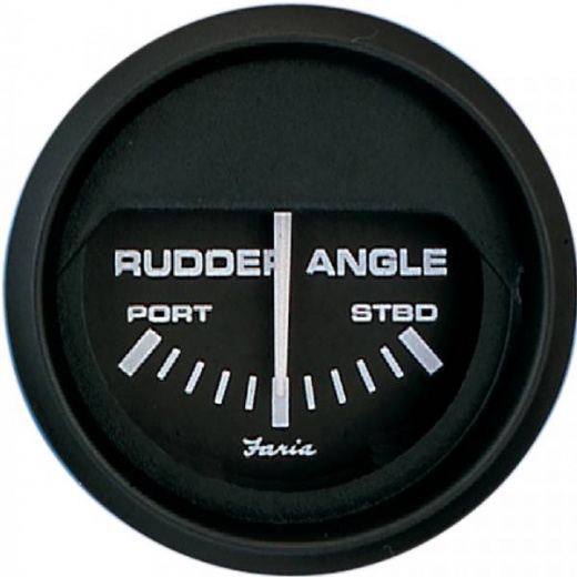 Faria Euro Black 2Inch Rudder Angle Indicator