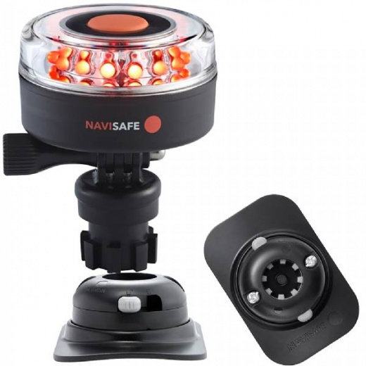 Navisafe Navilight All Red 360 Deg 2Nm with Navimount Base Rib Mount - Black