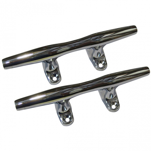 Perko 4 Inch Open Base Cleat - Chrome Plated Zinc Pair