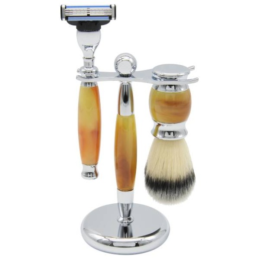 Union Razors Three Piece Shave Kit Tiger Eye