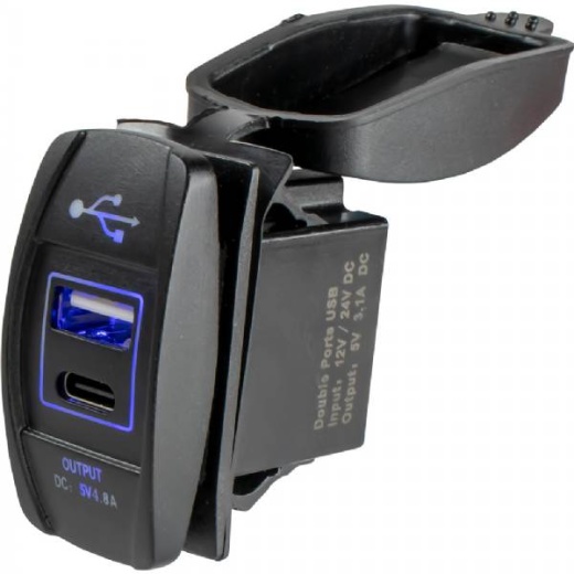 Sea Dog Rocker Dual USB C/USB A