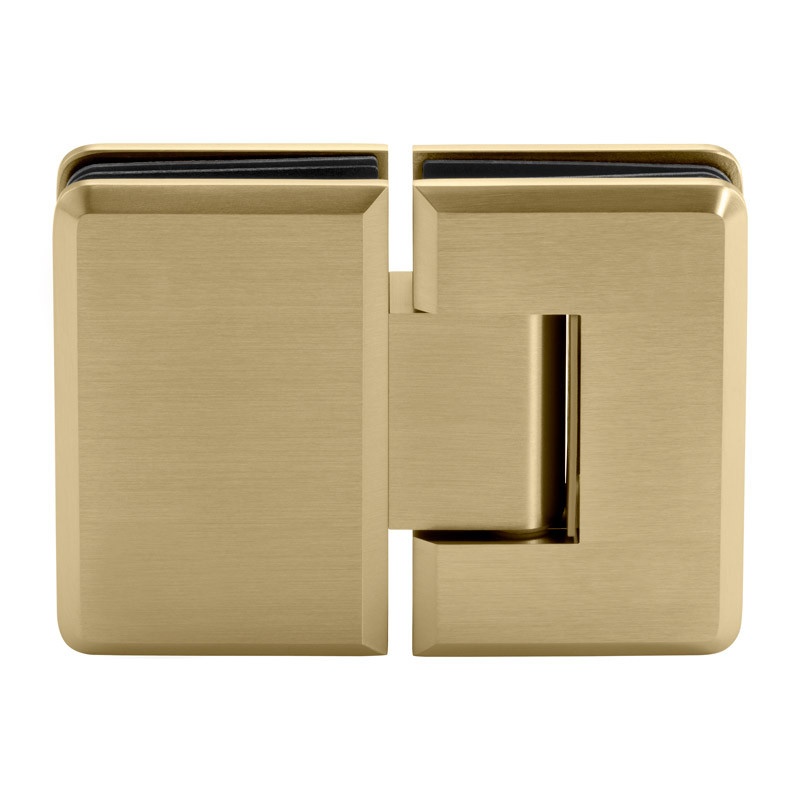 Glass Simple Plato 180 Degree Glass-To-Glass Shower Door Hinge, Factory Set 5 Degree Positive Close, Beveled Profile