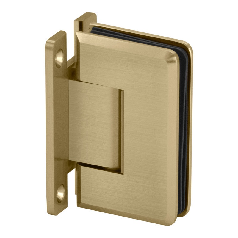 – Glass Simple Plato Wall-Mount Shower Door Hinge, H Back Plate, Beveled Profile