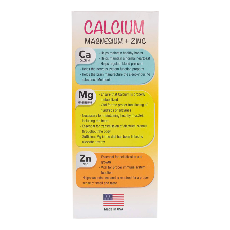 Liquid Calcium Supplement W/ Magnesium, Zinc & D3 For Kids & Adults
