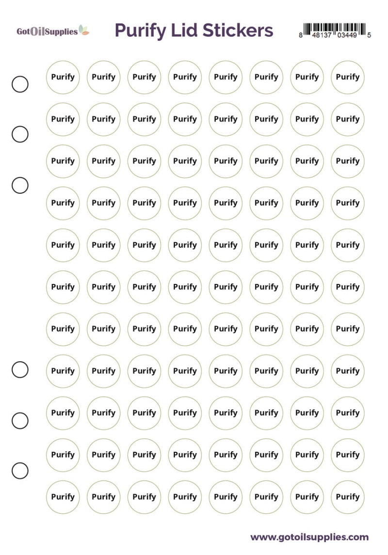 Purify dōTerra® Lid Stickers