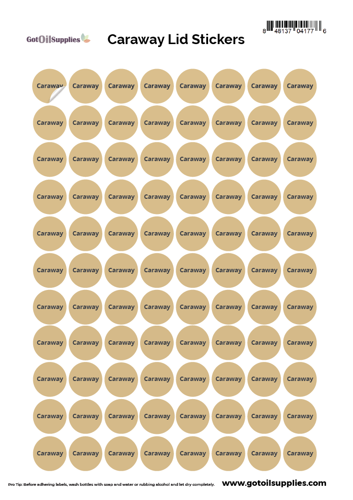Caraway dōTERRA Lid Stickers