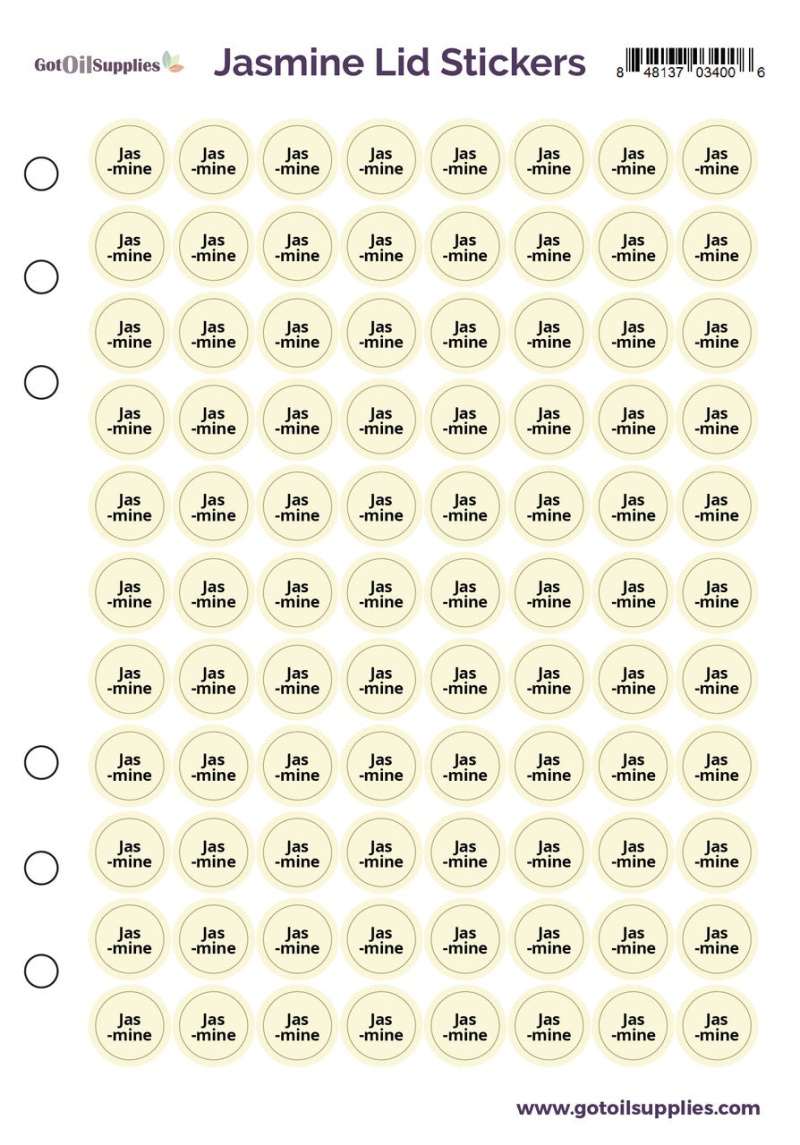 Jasmine dōTerra Lid Stickers