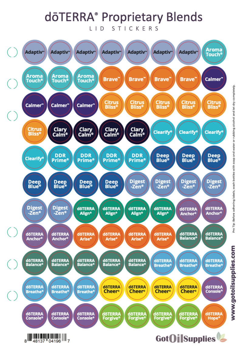dōTerra® Proprietary Blends Lid Stickers | Adaptiv™️ - dōTerra Hope®