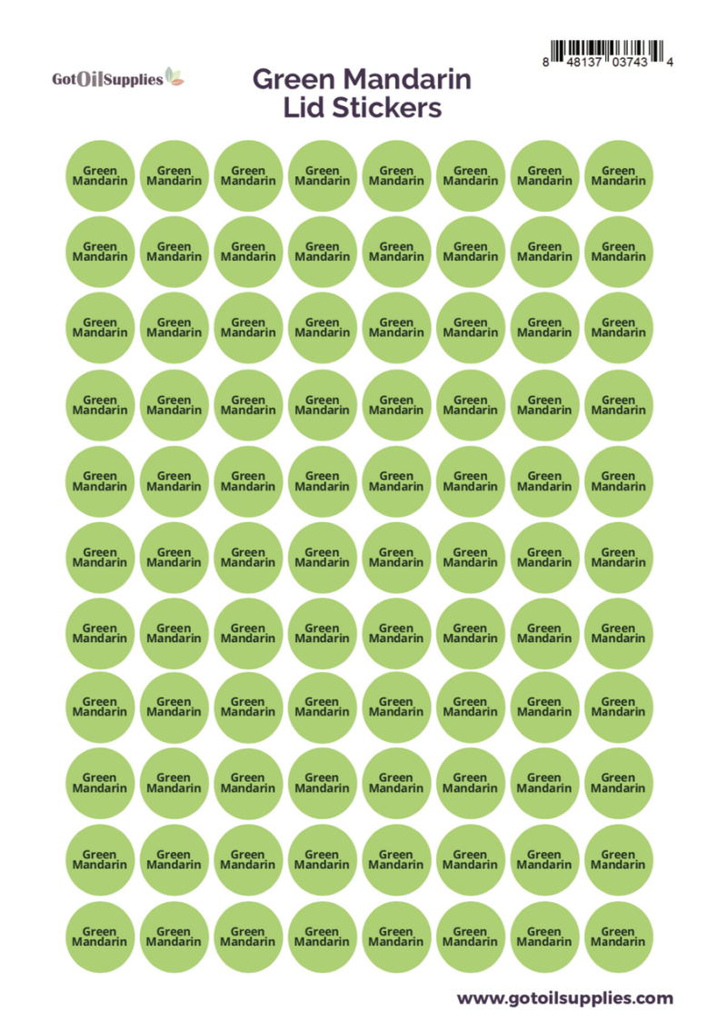 Green Mandarin dōTERRA Lid Stickers