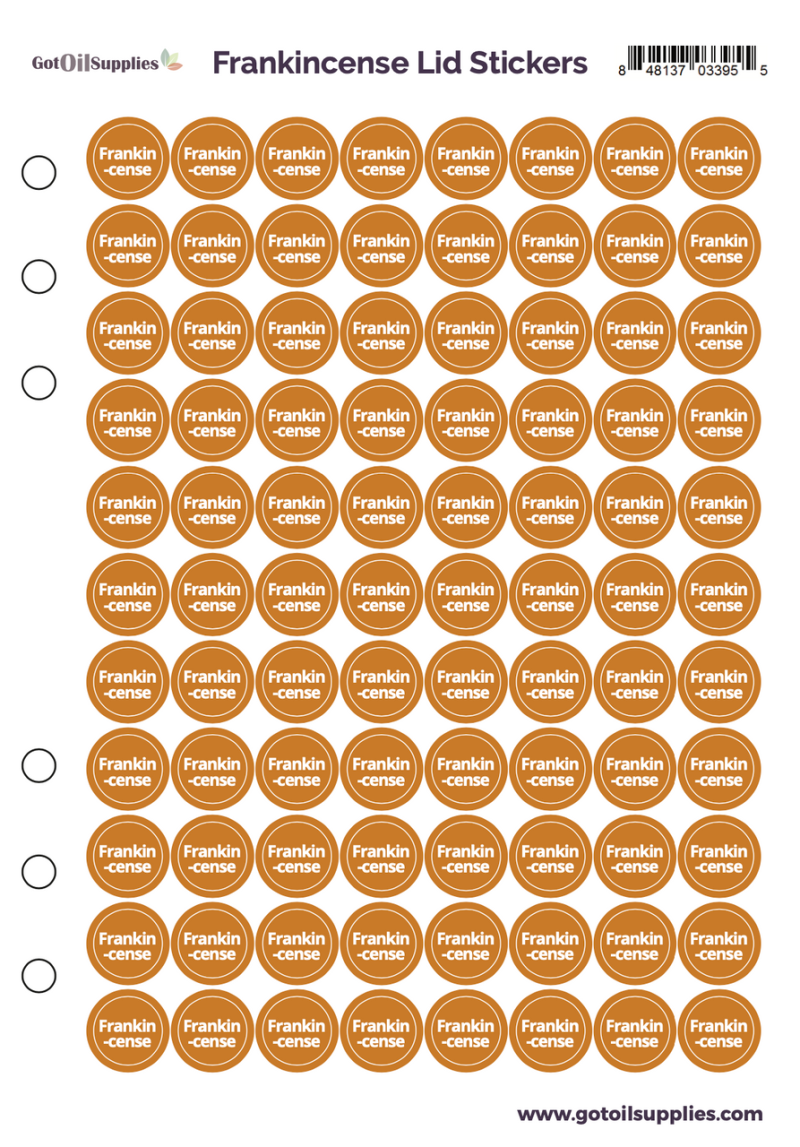 Frankincense dōTerra Lid Stickers