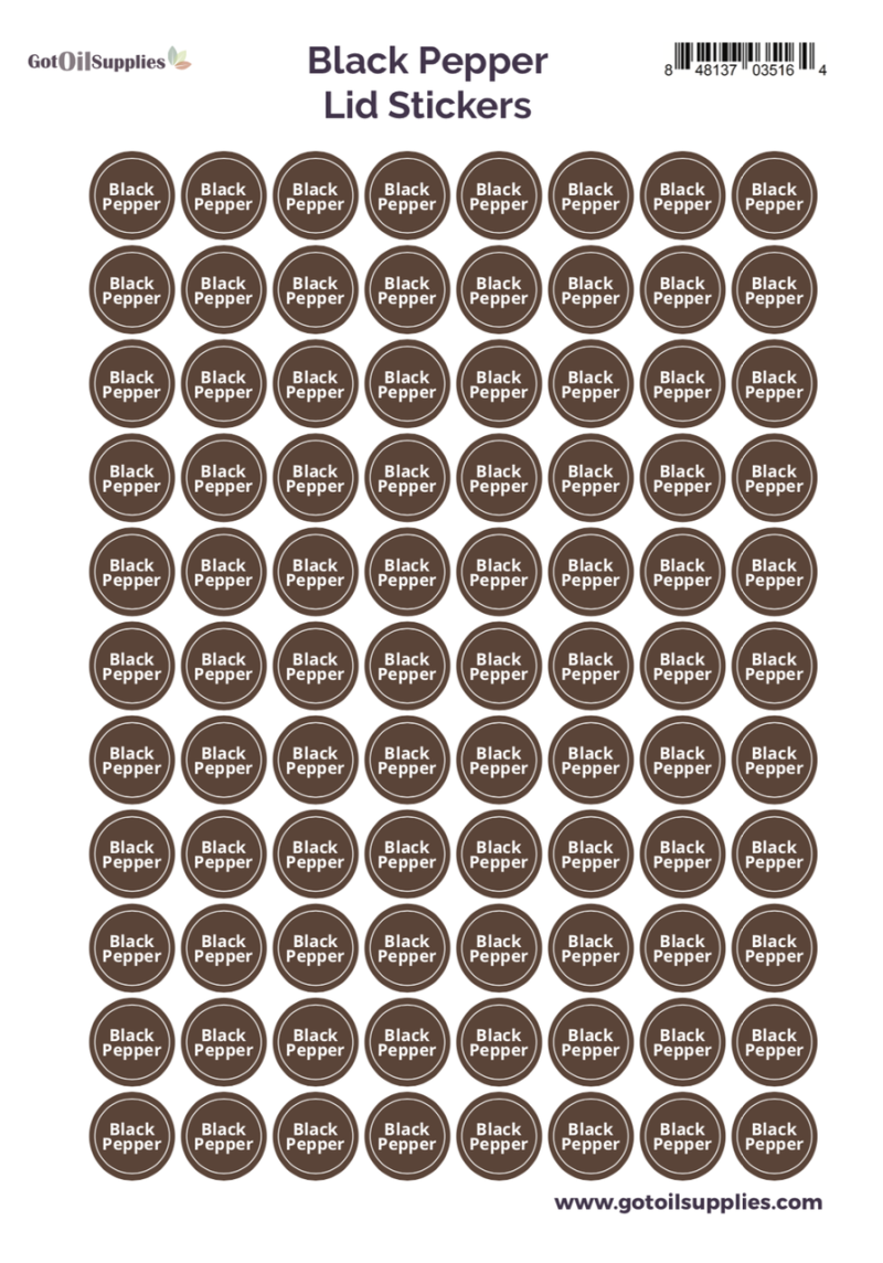 Black Pepper Yl Lid Stickers