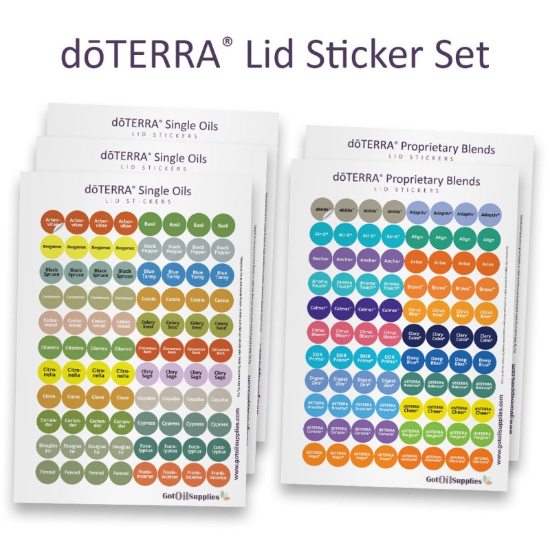 dōTERRA Lid Stickers Complete Set | 5 Sheets