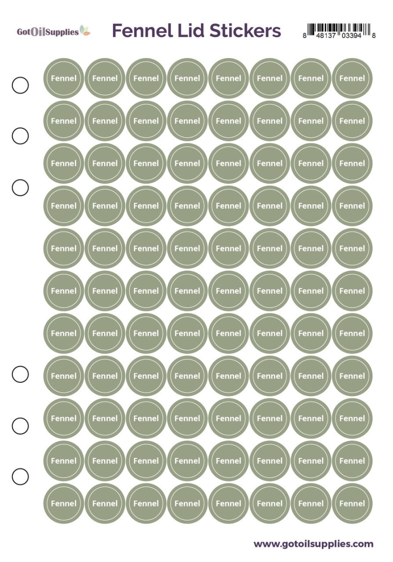 Fennel dōTerra Lid Stickers