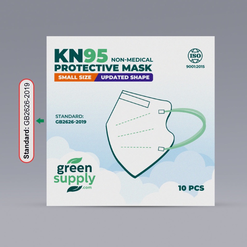 Kelly Green Kids Kn95 Masks - Updated Shape
