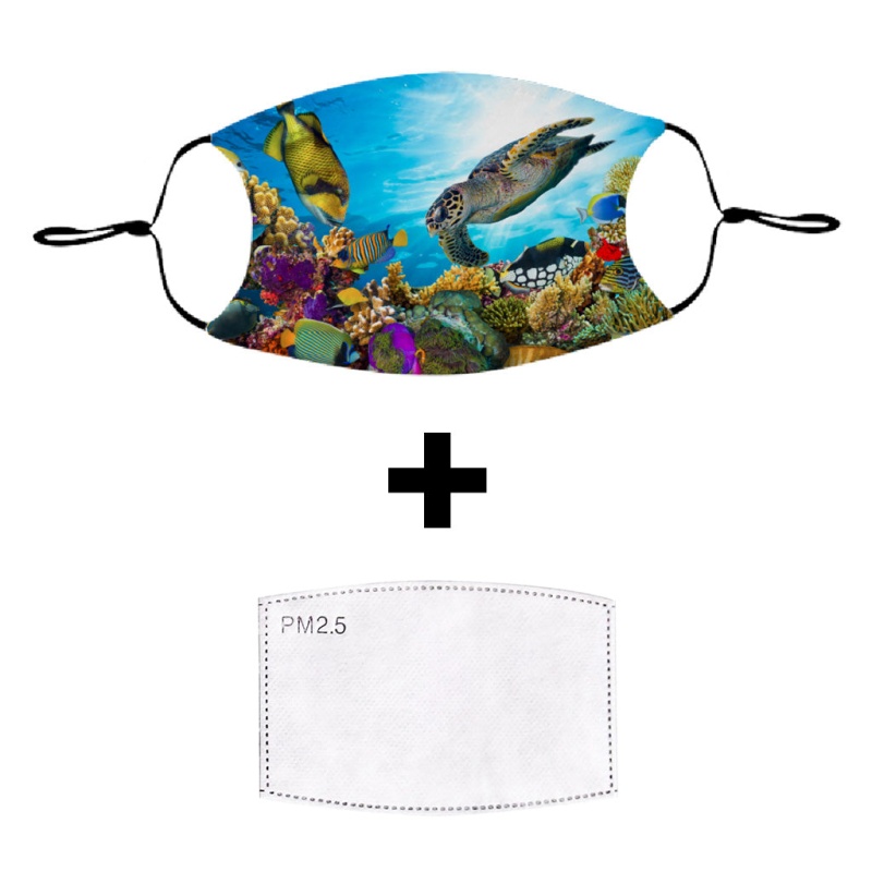 Coral Reef Reusable Cloth Face Mask With Pm2.5 Filter