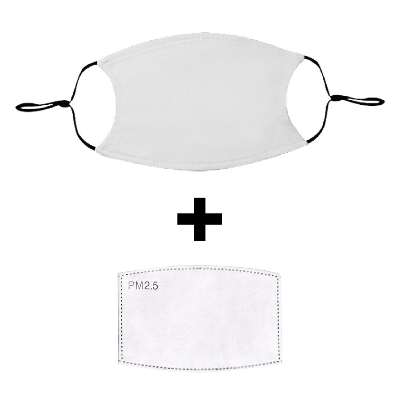 White Reusable And Washable Cloth Face Mask With Pm2.5 Filter