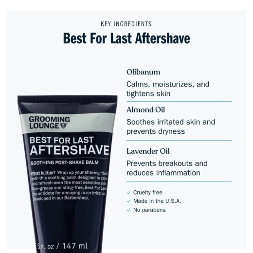 Grooming Lounge Best For Last Aftershave - Soothe and Calm Your Skin