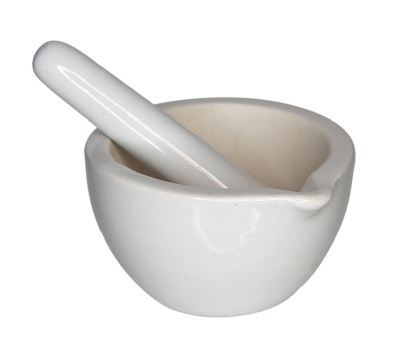 Porcelain Mortar And Pestle, 80Mm Opening And 60Ml Capacity. Case Of 12
