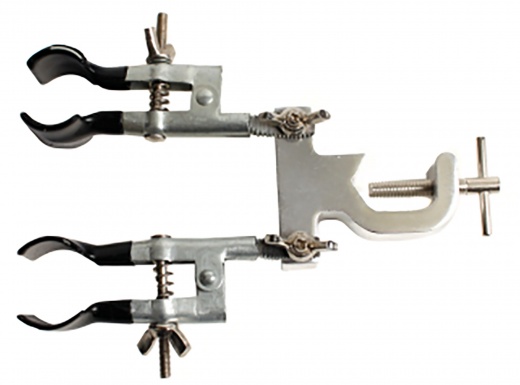 Double Burette Clamp - Adjustable Arms and Cast-Metal Construction