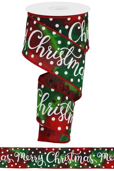 2.5X9.9YD Script Merry Christmas Ribbon