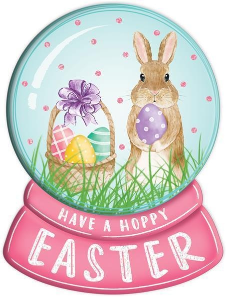 12.25"Hx9.25"L Emboss Easter Snow Globe - Cbi