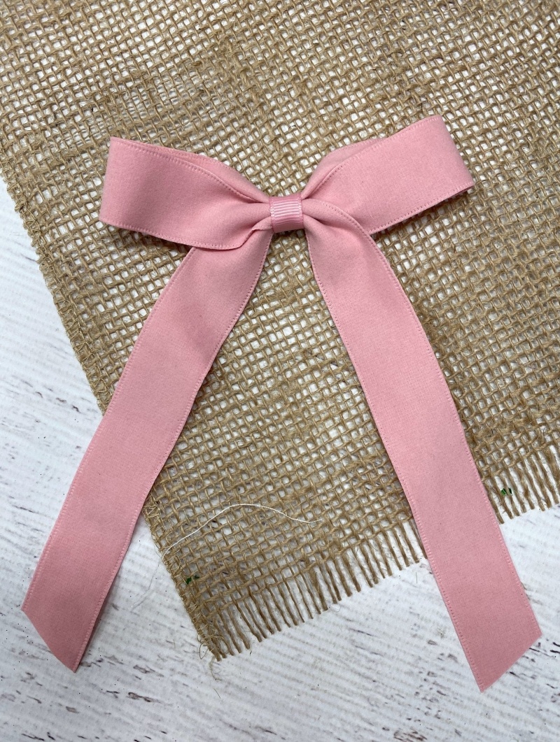Suede Ribbon Long Tail Hair Bow- Thin