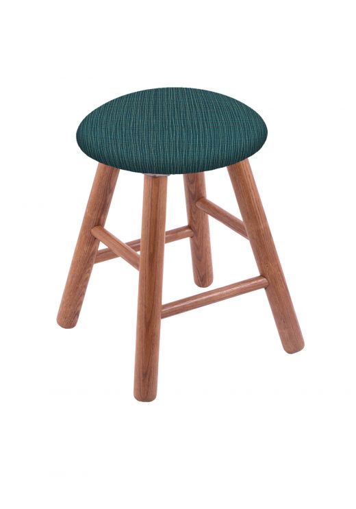 Oak Vanity Stool in Medium Finish with Graph Tidal Seat