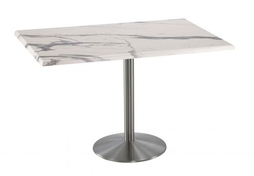 36" Tall Od214 Indoor/Outdoor All-Season Table with 30" x 48" White Marble Top