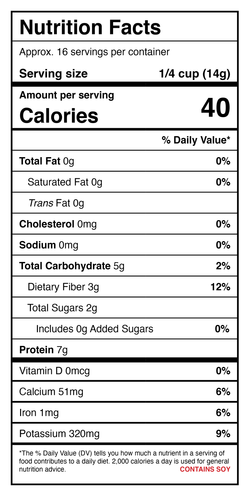 Textured Soy Protein (Unflavored) (10 Oz)