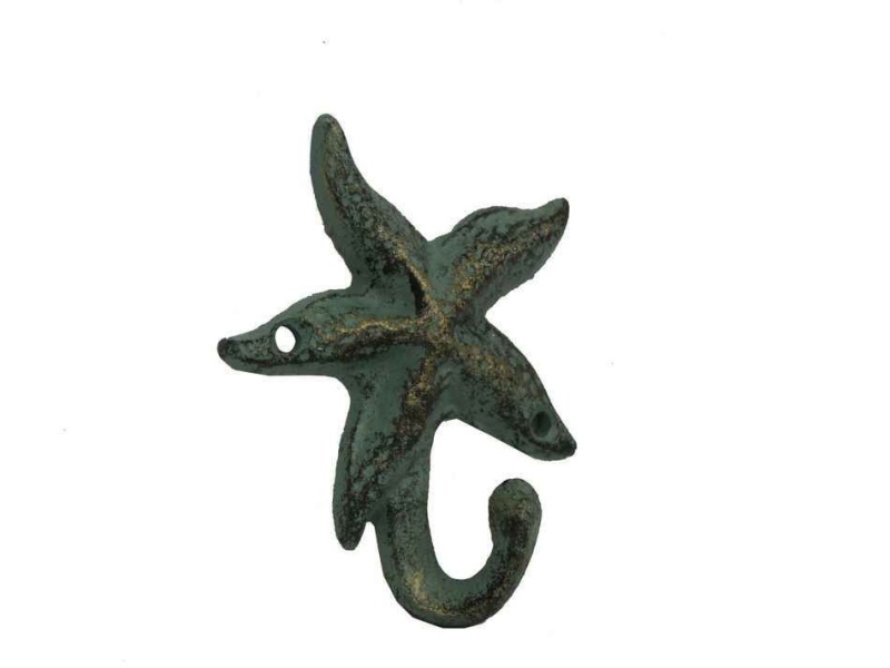 Antique Seaworn Bronze Cast Iron Starfish Hook 4"