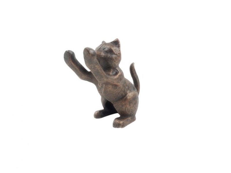 Rustic Copper Cast Iron Cat Door Stopper 5"