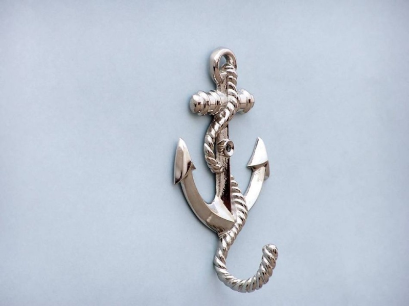 Chrome Anchor With Rope Hook 5"