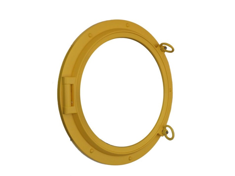Yellow Decorative Ship Porthole Window 24"