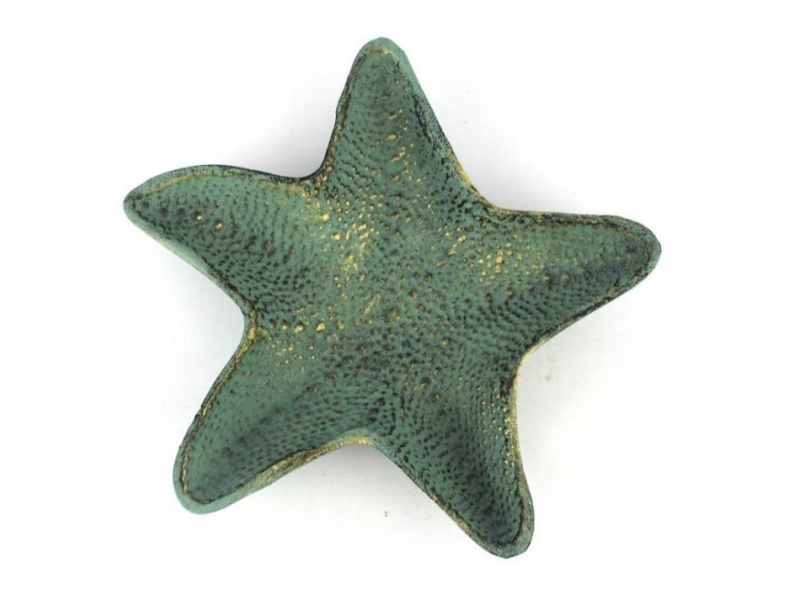 Antique Bronze Cast Iron Starfish Decorative Bowl 8"