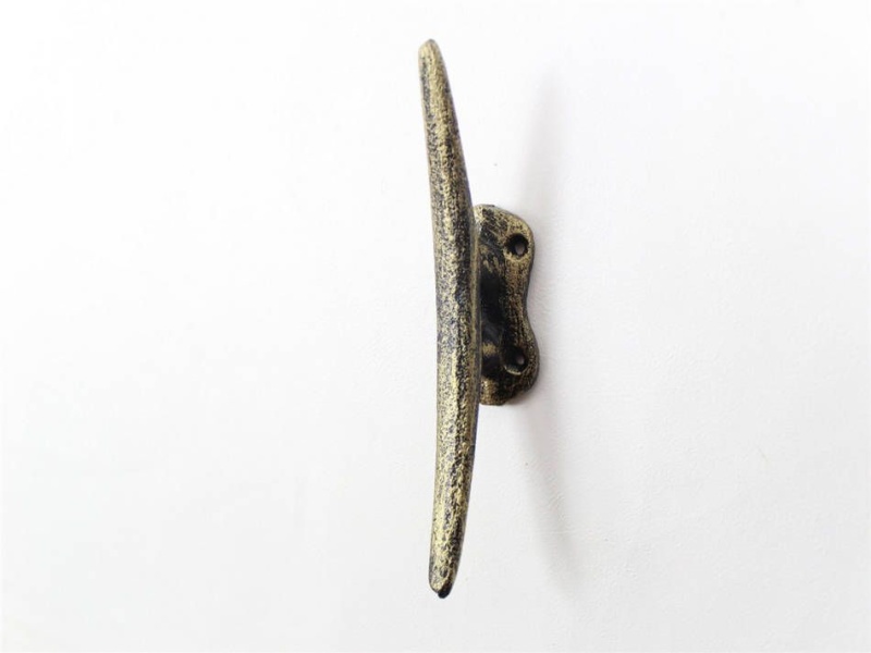 Rustic Gold Cast Iron Cleat Wall Hook 6"