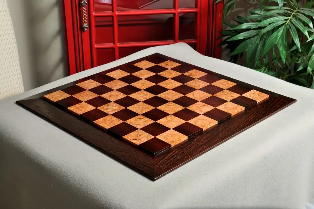 Signature Contemporary III Luxury Chess board - PURPLEHEART / BIRD'S EYE  MAPLE - 2.5 Squares