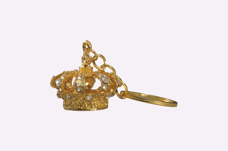 King's Crown Metal Keychain - Gold