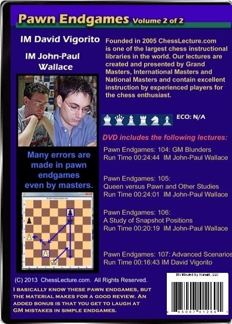 Pawn Endgames - 2 DVDs - Chess Lecture - Volume 47