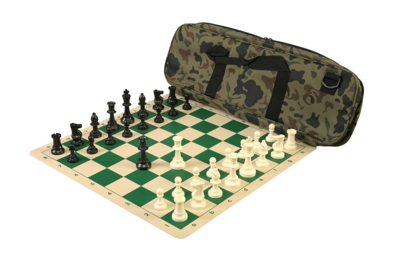Deluxe Chess Set Combination And Single Weighted Regulation Pieces | Silicone Chess Board | Deluxe Bag