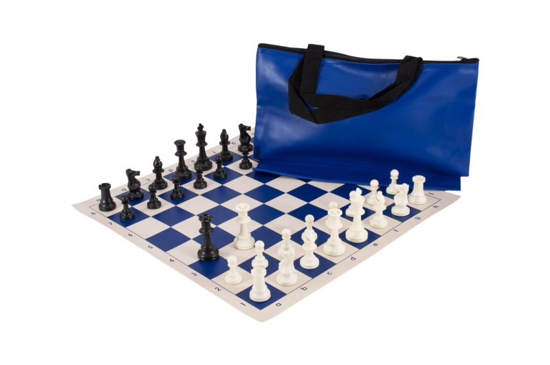 Superior Chess Set Combination - Triple Weighted Regulation Pieces | Vinyl Chess Board | Superior Bag