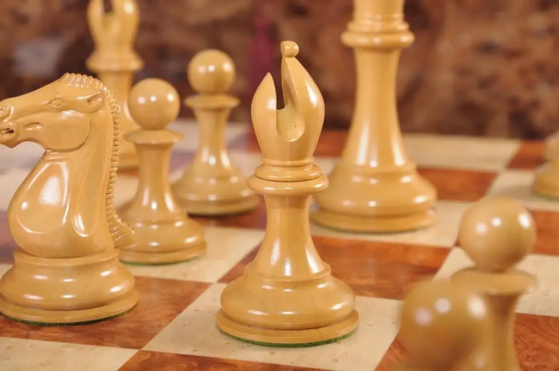 The Golden Collector Series Luxury Wood Chess Set, Box, & Board Combination