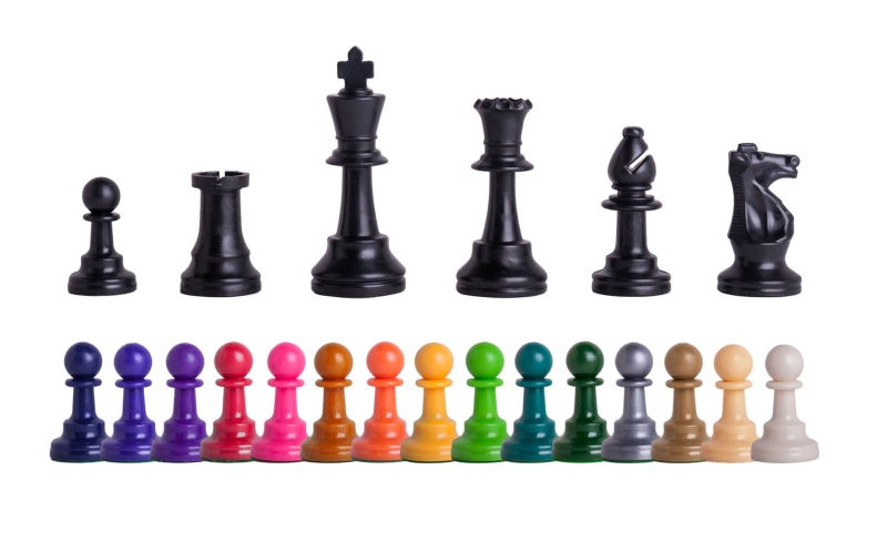 Triple Weighted Colored Regulation Plastic Chess Pieces - 3.75" King