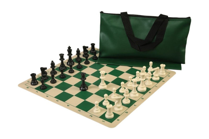 Superior Chess Set Combination With Silicone Chess Board - Single Weighted Regulation Pieces | Silicone Chess Board | Superior Bag
