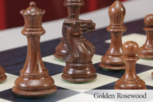 The Grandmaster Chess Set and Board Combination - Blue Gilded