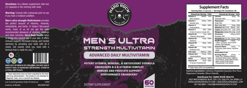 Men's Ultra Vitamin: Daily Multivitamins (60 Capsules)