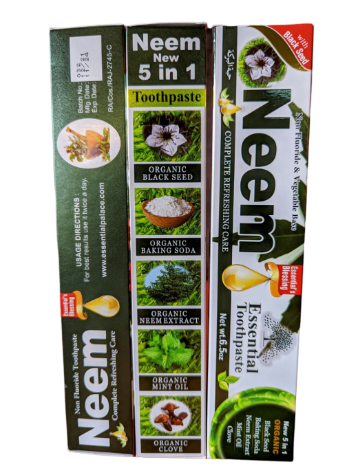 Organic Toothpaste: Neem Essential Oil from India (8 Oz.) - Fluoride Free