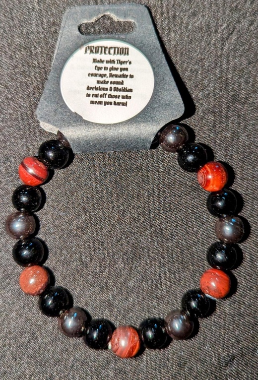 Protection Crystal Bracelet - 8Mm. Beads for Courage and Strength